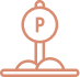 Private parking with EV charger icon
